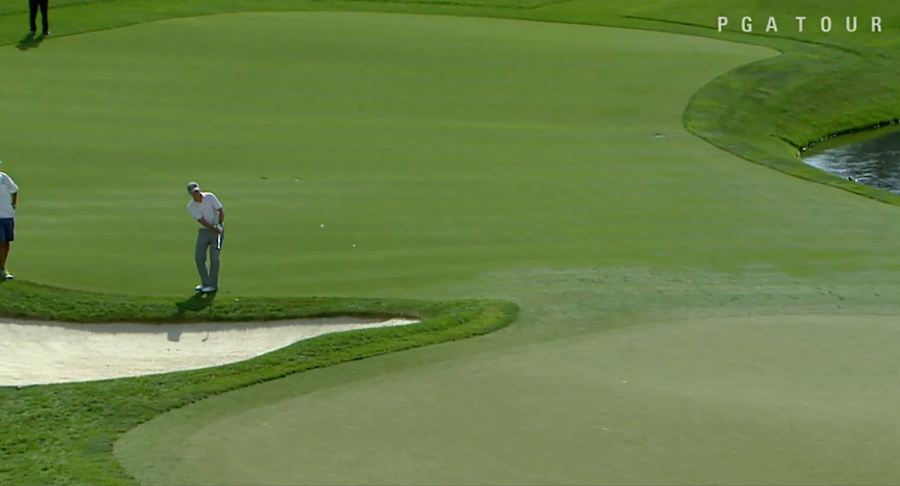 Jordan Spieth makes a 91-foot shot at the Memorial Tournament Presented by Nationwide Insurance