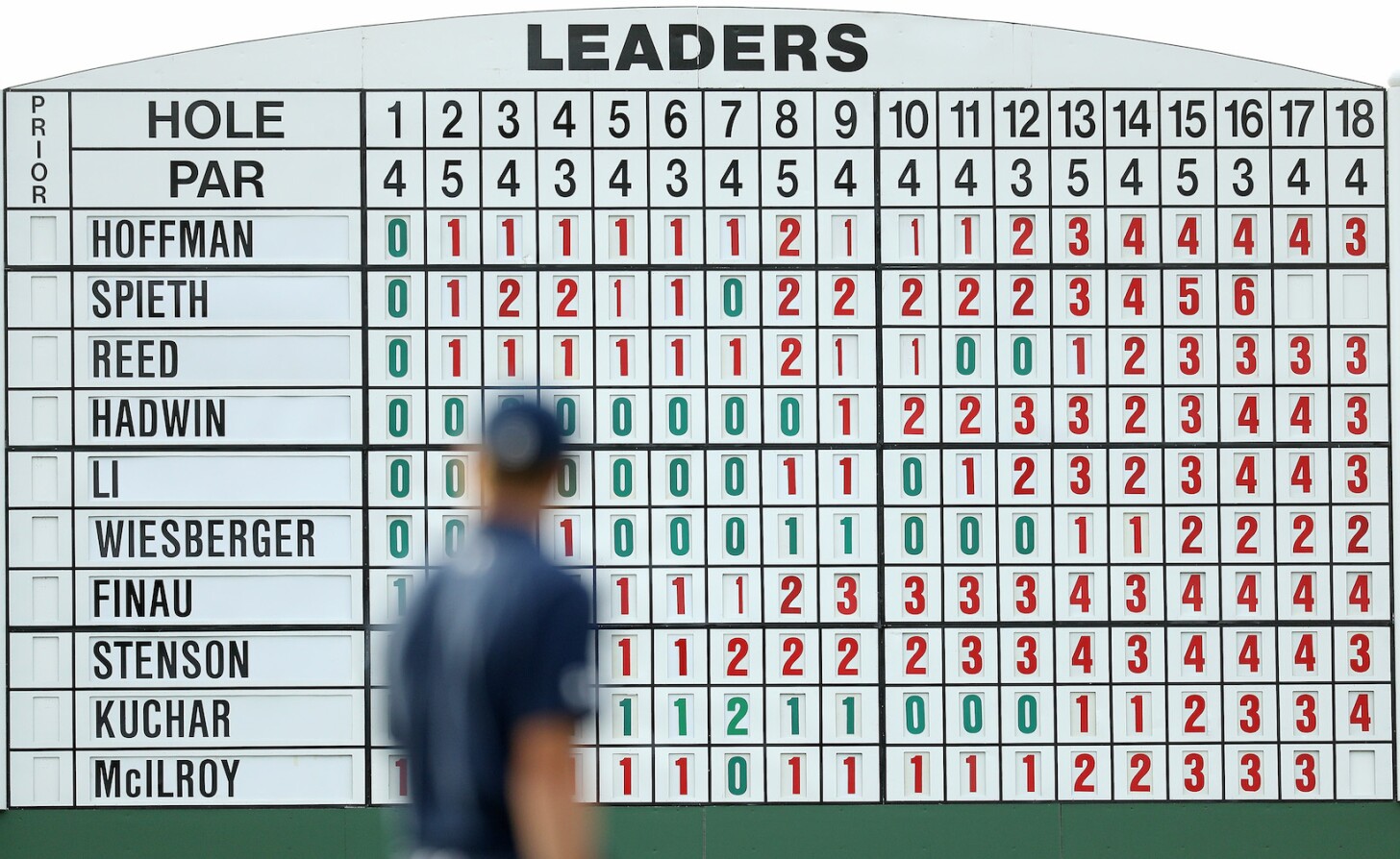 2018 Masters Tournament Round 1 Leaderboard on No. 17