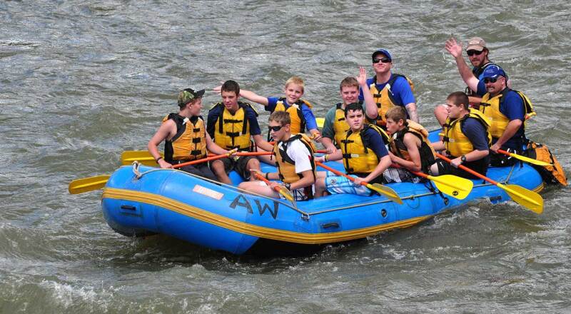 Rafting at the Knights of Heroes Camp