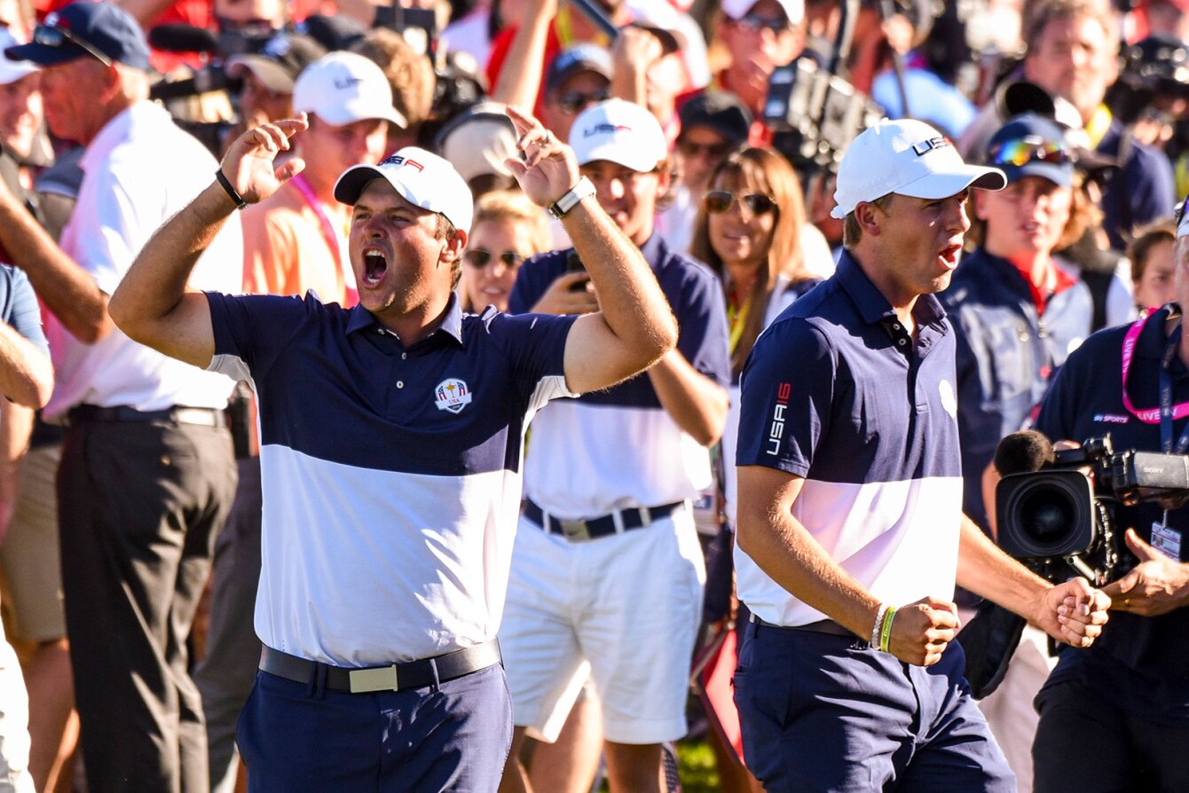 Patrick Reed and Jordan Spieth Celebrate Team USA's Ryder Cup Victory