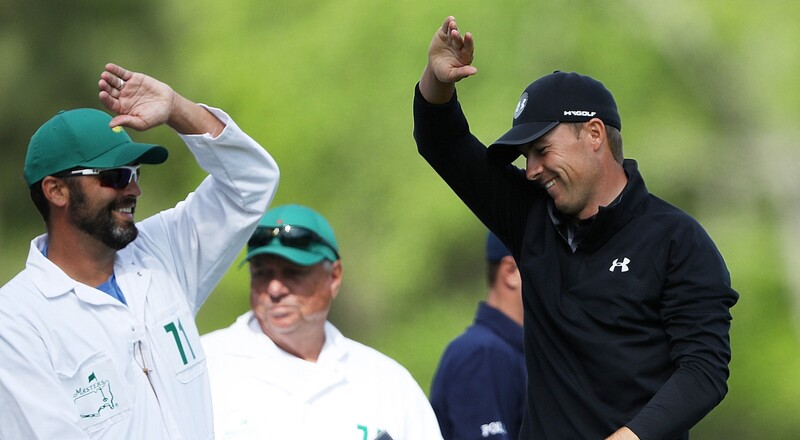 2018 Masters Tournament: Final Round - Celebrating on No. 12